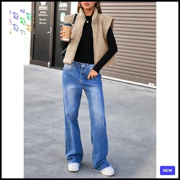 Cropped Puffer Vest Cap Sleeve Zip Up Quilted Gilet Winter Outerwear Chic - Picture 6 of 8